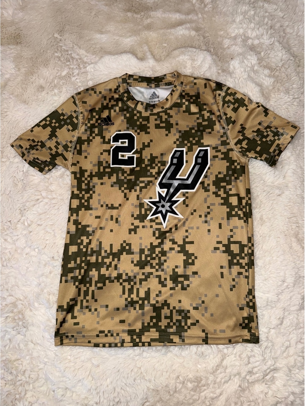 Adidas San Antonio Spurs Kawhi Leonard 2 Camo Shirt Size M